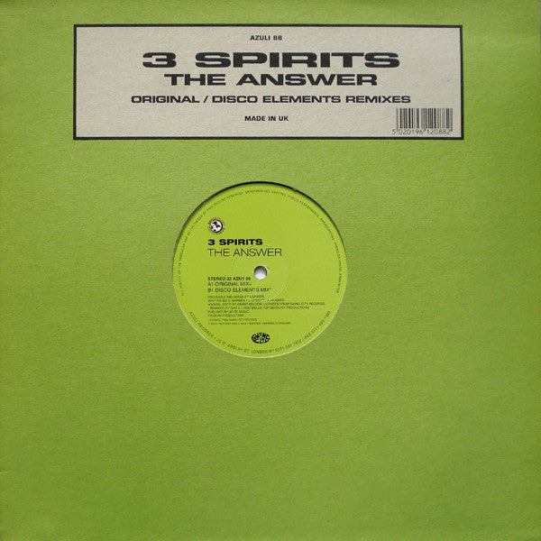 3 Spirits - The Answer (Original / Disco Elements Remixes)