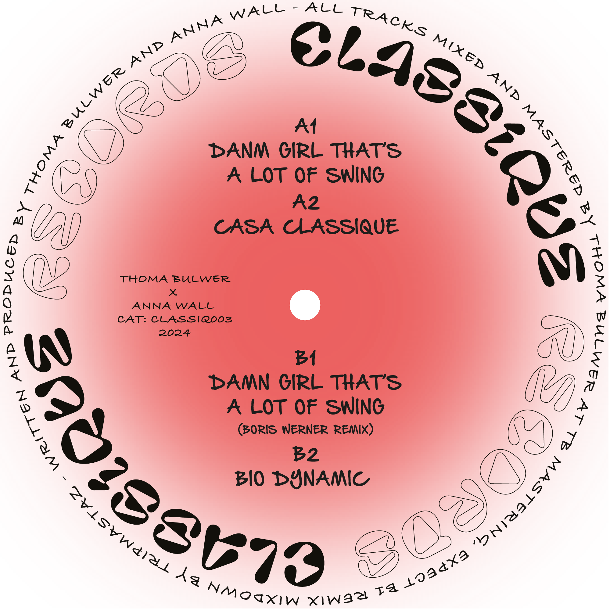 Thoma Bulwer & Anna Wall - Damn girl that’s a lot of swing EP (inc. Boris Werner Remix)