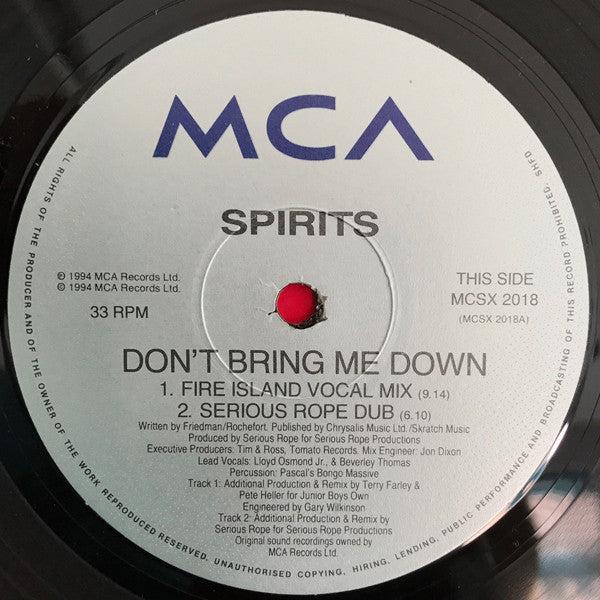 Spirits - Don't Bring Me Down