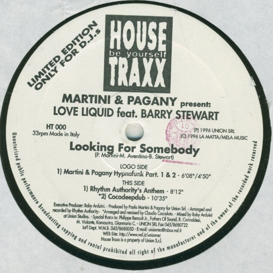 Paolo Martini, Pagany, Love Liquid, Barry Stewart - Looking For Somebody