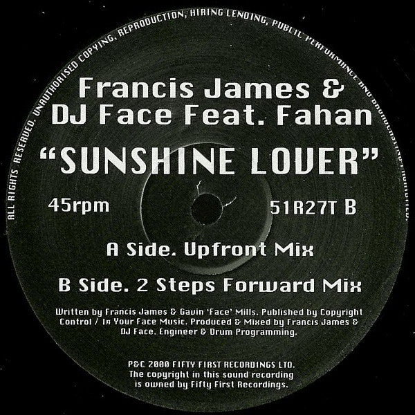 Frances James, DJ Face, Fahan - Sunshine Lover