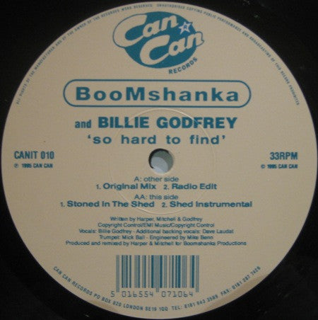 Boomshanka, Billie Godfrey - So Hard To Find