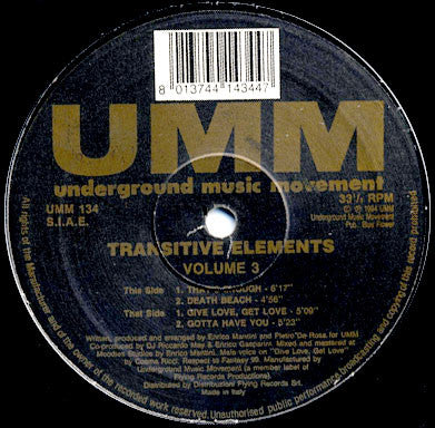 Transitive Elements - Volume 3