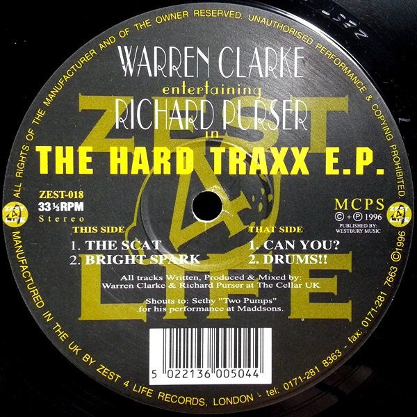 Warren Clarke, Richard Purser - The Hard Traxx E.P.