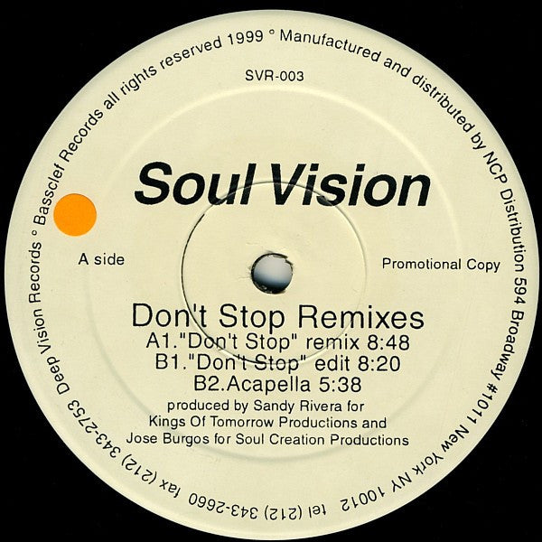 Soul Vision - Don't Stop (Remixes)